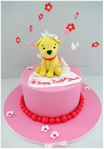 Little Doggy birthday cake for a girl